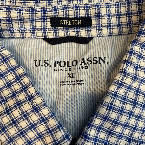 U.S. Polo Assn. XL Men’s size XL Royal blue and white check stretch - Picture 7 of 11